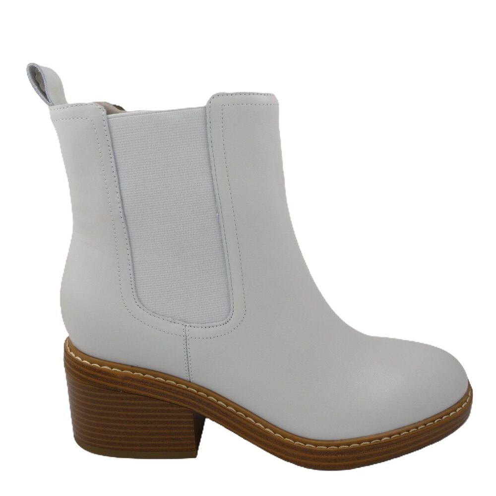 Marc Fisher Women's US:9 Leather Modesty Block Heel Chelsea Pull On Boots NWOB